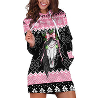 Anglesey Wales Christmas Hoodie Dress Pink Mari Lwyd Welsh Celtic Knot - Wonder Print Shop