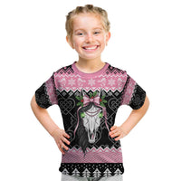 Anglesey Wales Christmas Kid T Shirt Pink Mari Lwyd Welsh Celtic Knot - Wonder Print Shop