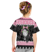 Anglesey Wales Christmas Kid T Shirt Pink Mari Lwyd Welsh Celtic Knot - Wonder Print Shop