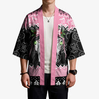 Anglesey Wales Christmas Kimono Pink Mari Lwyd Welsh Celtic Knot - Wonder Print Shop