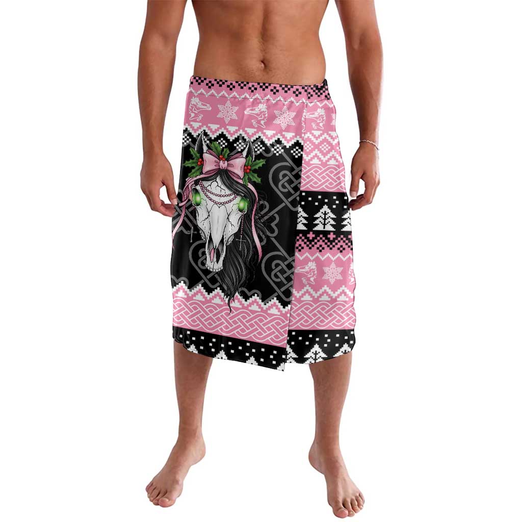 Anglesey Wales Christmas Lavalava Pink Mari Lwyd Welsh Celtic Knot - Wonder Print Shop