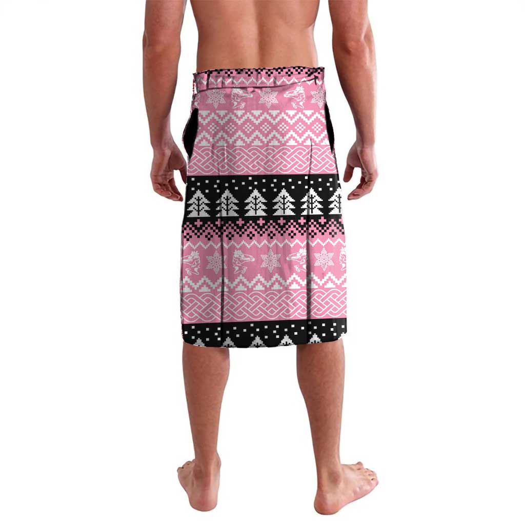 Anglesey Wales Christmas Lavalava Pink Mari Lwyd Welsh Celtic Knot - Wonder Print Shop