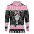 Anglesey Wales Christmas Long Sleeve Polo Shirt Pink Mari Lwyd Welsh Celtic Knot - Wonder Print Shop