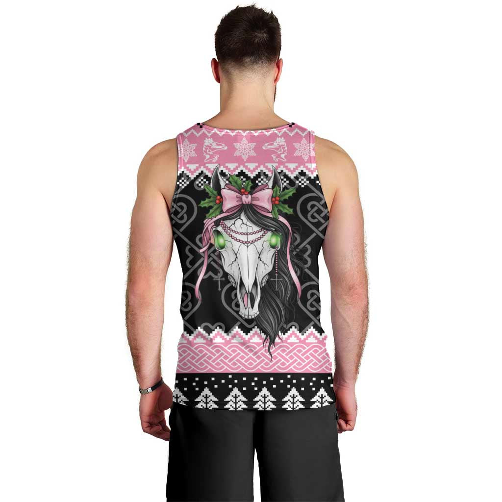 Anglesey Wales Christmas Men Tank Top Pink Mari Lwyd Welsh Celtic Knot - Wonder Print Shop