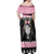 Anglesey Wales Christmas Off Shoulder Maxi Dress Pink Mari Lwyd Welsh Celtic Knot - Wonder Print Shop