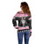 Anglesey Wales Christmas Off Shoulder Sweater Pink Mari Lwyd Welsh Celtic Knot - Wonder Print Shop