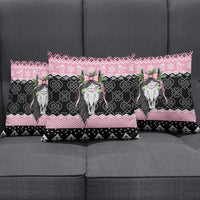 Anglesey Wales Christmas Pillow Cover Pink Mari Lwyd Welsh Celtic Knot - Wonder Print Shop