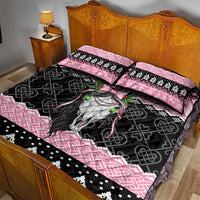 Anglesey Wales Christmas Quilt Bed Set Pink Mari Lwyd Welsh Celtic Knot - Wonder Print Shop