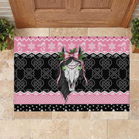 Anglesey Wales Christmas Rubber Doormat Pink Mari Lwyd Welsh Celtic Knot - Wonder Print Shop
