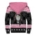 Anglesey Wales Christmas Sherpa Hoodie Pink Mari Lwyd Welsh Celtic Knot - Wonder Print Shop