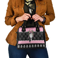 Anglesey Wales Christmas Shoulder Handbag Pink Mari Lwyd Welsh Celtic Knot - Wonder Print Shop