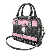 Anglesey Wales Christmas Shoulder Handbag Pink Mari Lwyd Welsh Celtic Knot - Wonder Print Shop