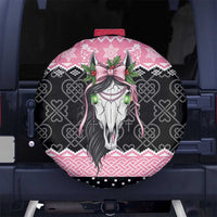 Anglesey Wales Christmas Spare Tire Cover Pink Mari Lwyd Welsh Celtic Knot - Wonder Print Shop