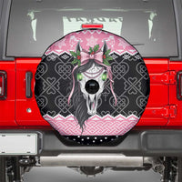 Anglesey Wales Christmas Spare Tire Cover Pink Mari Lwyd Welsh Celtic Knot - Wonder Print Shop