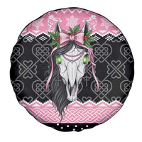 Anglesey Wales Christmas Spare Tire Cover Pink Mari Lwyd Welsh Celtic Knot - Wonder Print Shop