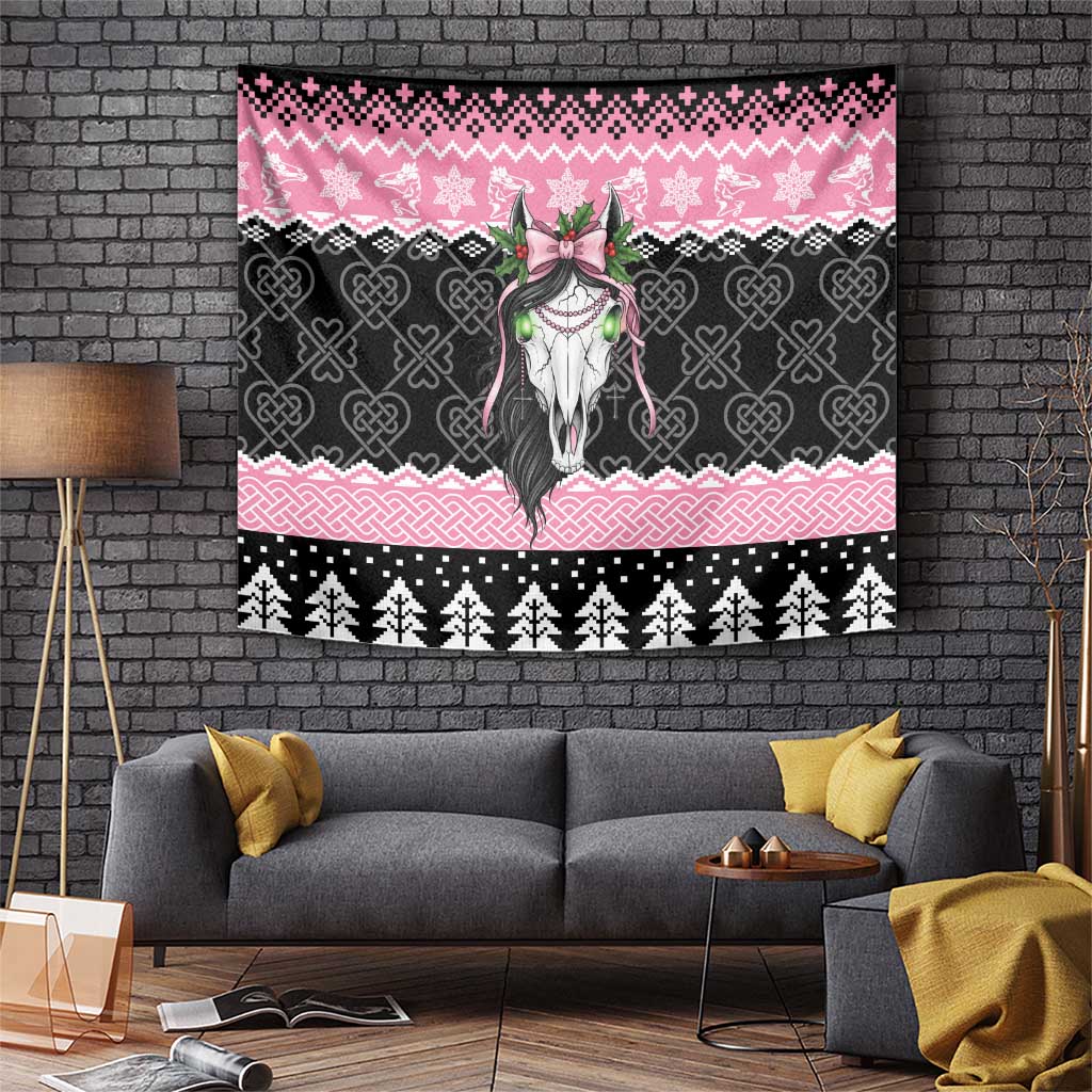 Anglesey Wales Christmas Tapestry Pink Mari Lwyd Welsh Celtic Knot - Wonder Print Shop