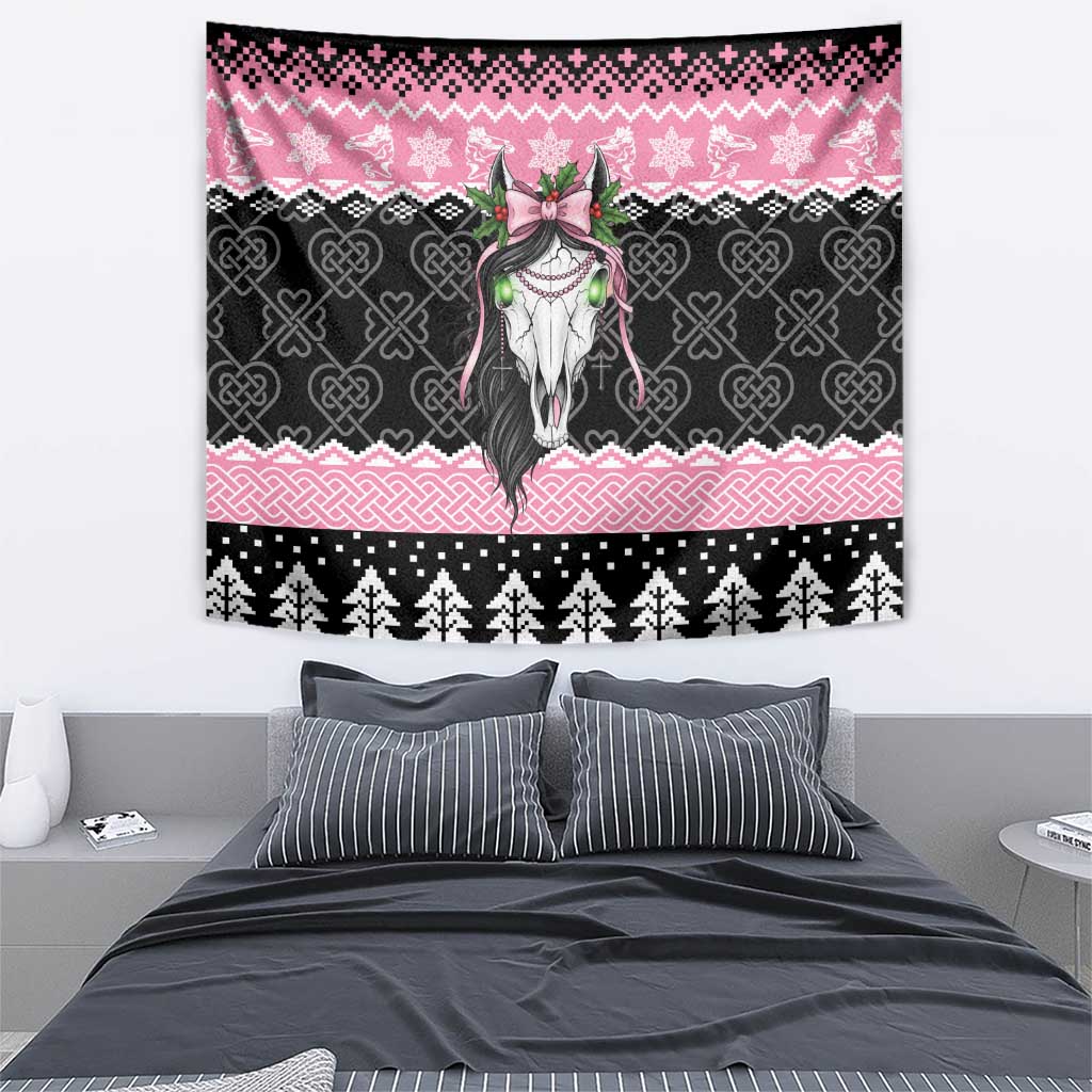 Anglesey Wales Christmas Tapestry Pink Mari Lwyd Welsh Celtic Knot - Wonder Print Shop