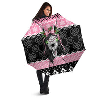Anglesey Wales Christmas Umbrella Pink Mari Lwyd Welsh Celtic Knot - Wonder Print Shop