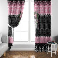 Anglesey Wales Christmas Window Curtain Pink Mari Lwyd Welsh Celtic Knot - Wonder Print Shop