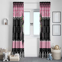 Anglesey Wales Christmas Window Curtain Pink Mari Lwyd Welsh Celtic Knot - Wonder Print Shop