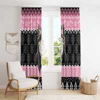 Anglesey Wales Christmas Window Curtain Pink Mari Lwyd Welsh Celtic Knot - Wonder Print Shop