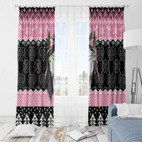 Anglesey Wales Christmas Window Curtain Pink Mari Lwyd Welsh Celtic Knot - Wonder Print Shop