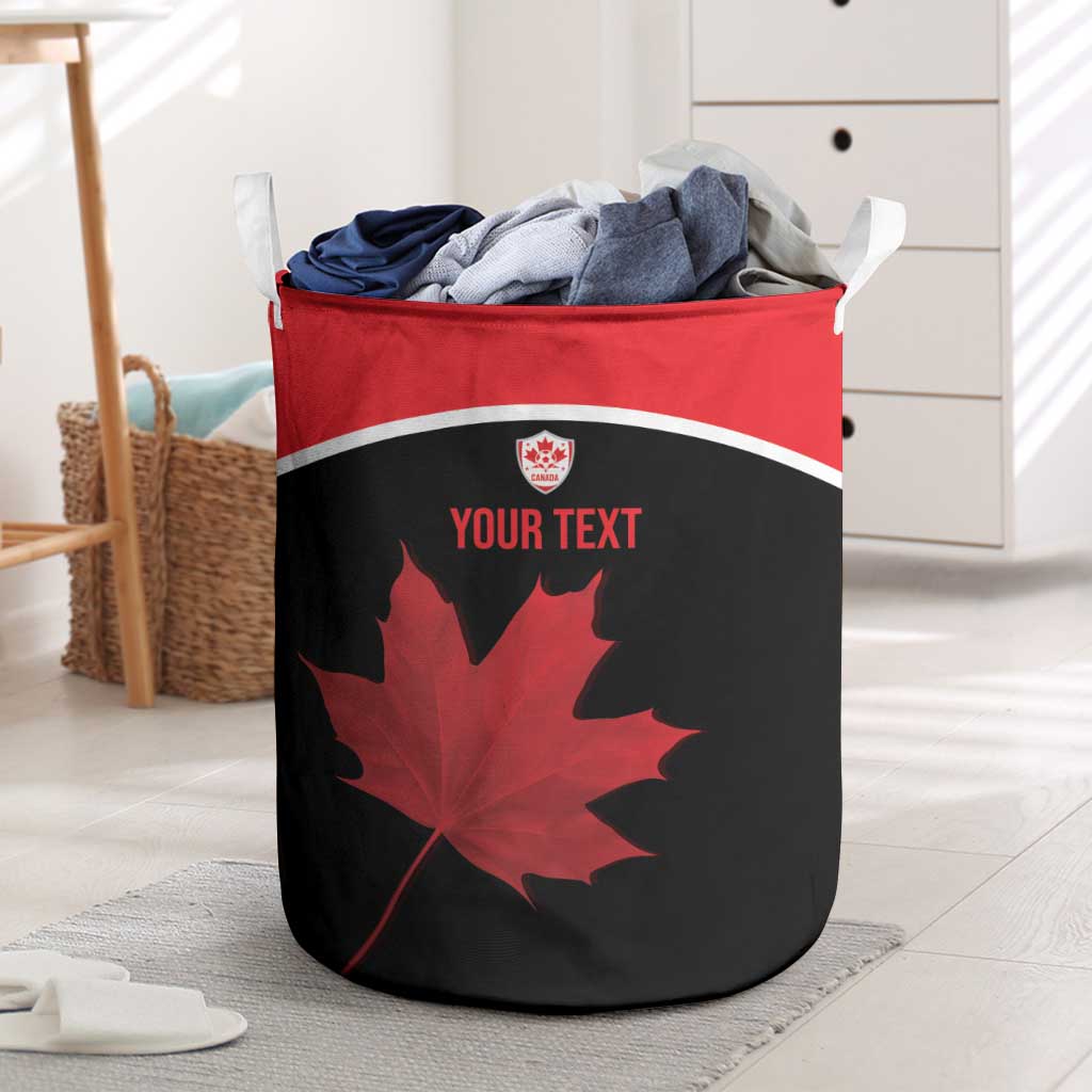 Personalized Canada Soccer Laundry Basket Maple Leaf and Map Style - Wonder Print Shop