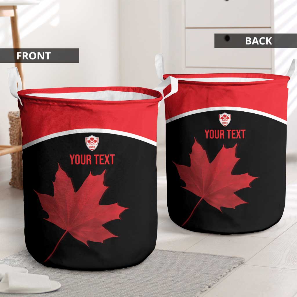 Personalized Canada Soccer Laundry Basket Maple Leaf and Map Style - Wonder Print Shop