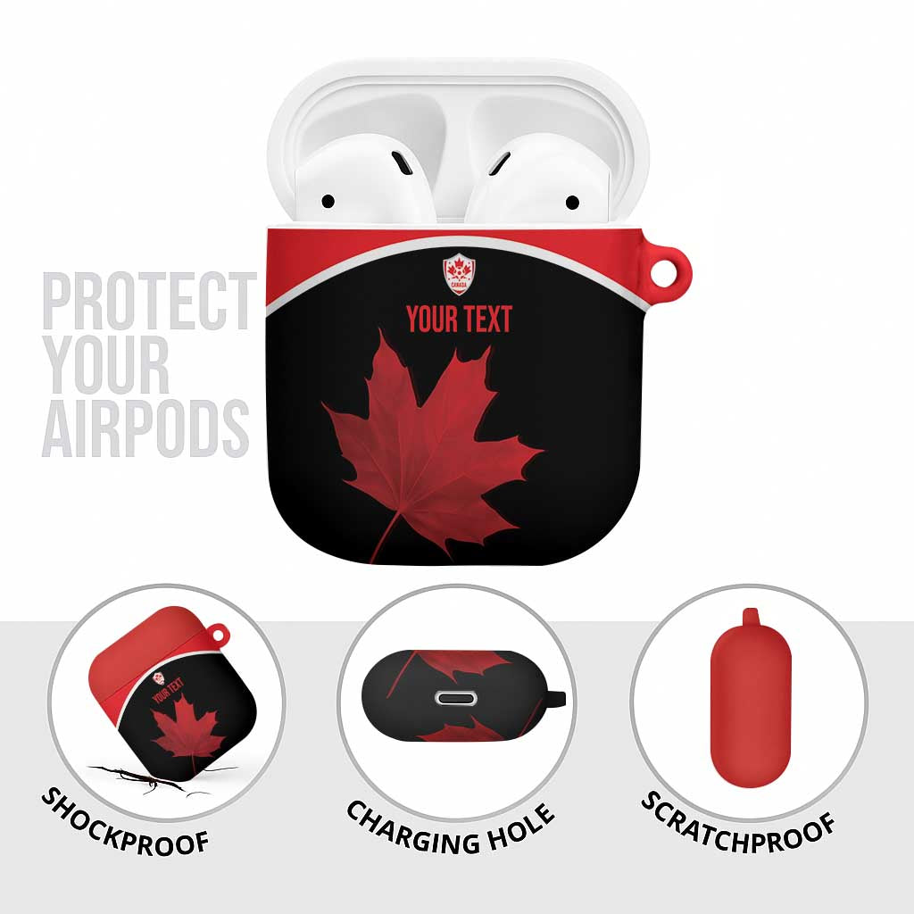 Personalized Canada Soccer AirPods Case Maple Leaf and Map Style - Wonder Print Shop