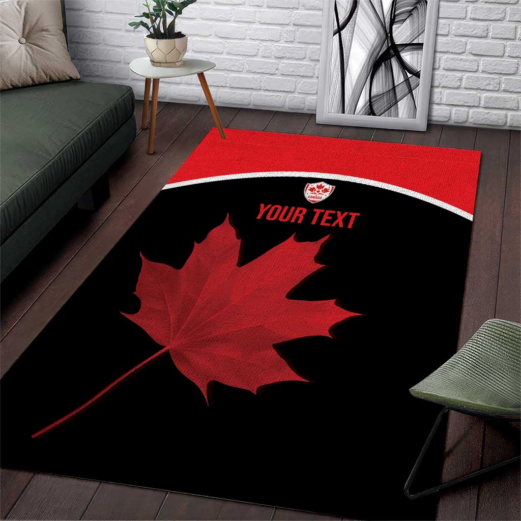 Personalized Canada Soccer Area Rug Maple Leaf and Map Style - Wonder Print Shop