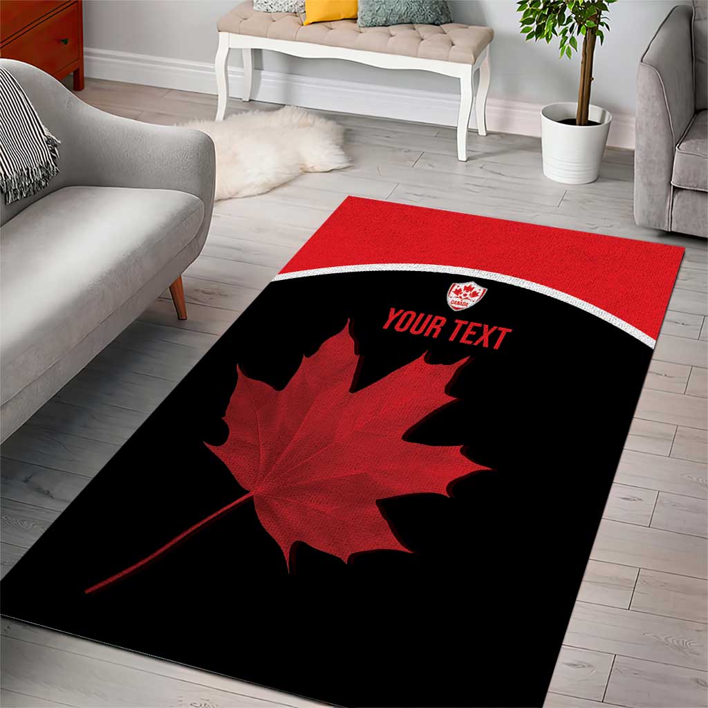 Personalized Canada Soccer Area Rug Maple Leaf and Map Style - Wonder Print Shop