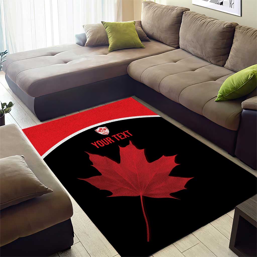 Personalized Canada Soccer Area Rug Maple Leaf and Map Style - Wonder Print Shop