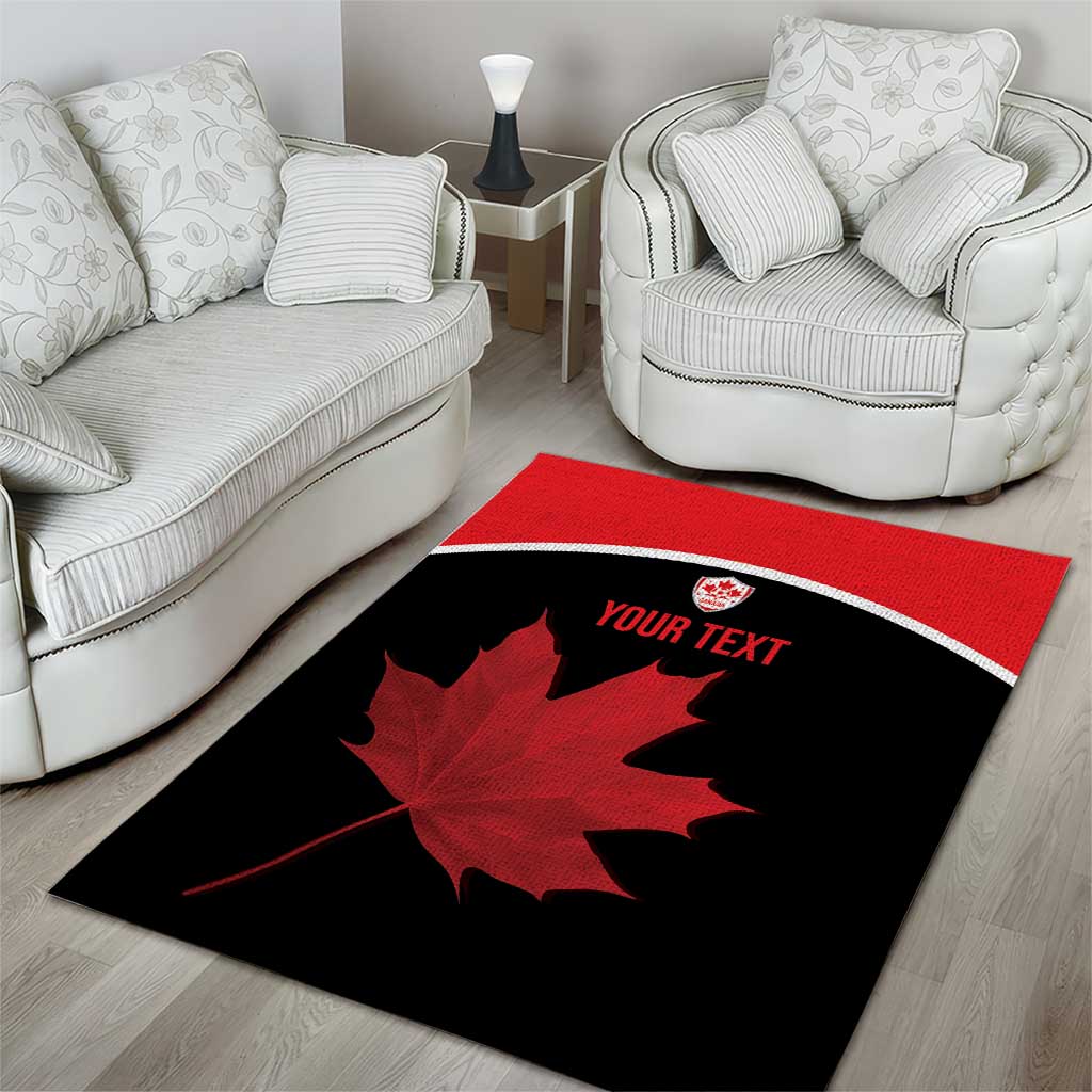 Personalized Canada Soccer Area Rug Maple Leaf and Map Style - Wonder Print Shop