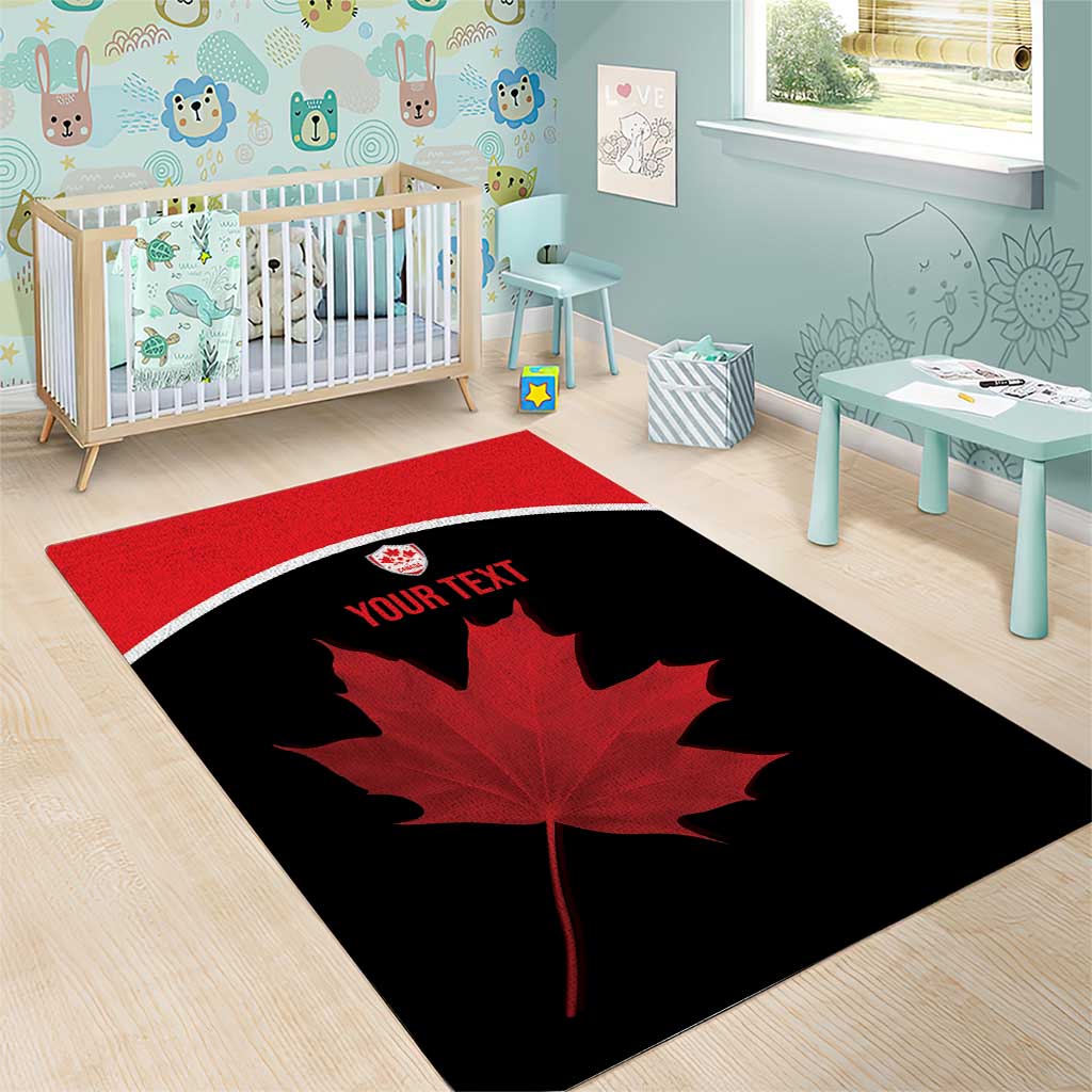 Personalized Canada Soccer Area Rug Maple Leaf and Map Style - Wonder Print Shop