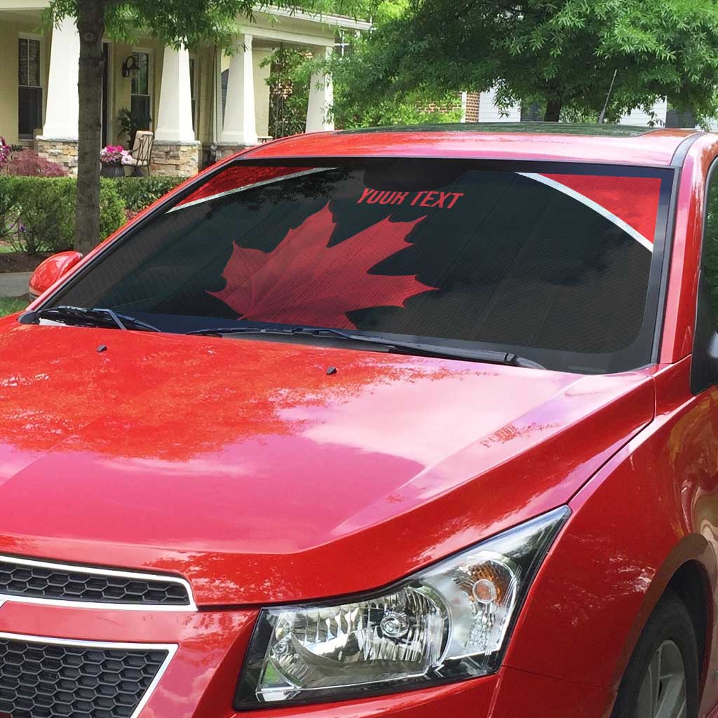 Personalized Canada Soccer Auto Sun Shade Maple Leaf and Map Style - Wonder Print Shop