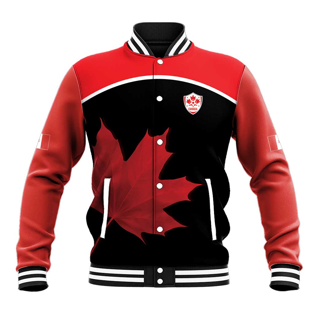 Personalized Canada Soccer Baseball Jacket Maple Leaf and Map Style - Wonder Print Shop