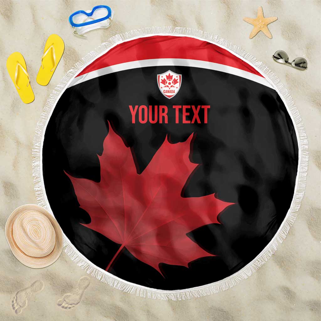 Personalized Canada Soccer Beach Blanket Maple Leaf and Map Style - Wonder Print Shop
