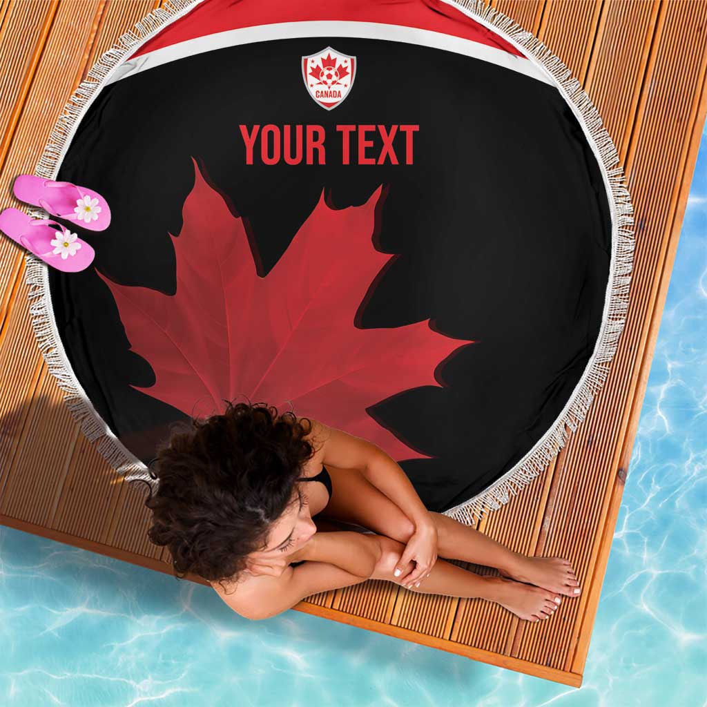 Personalized Canada Soccer Beach Blanket Maple Leaf and Map Style - Wonder Print Shop