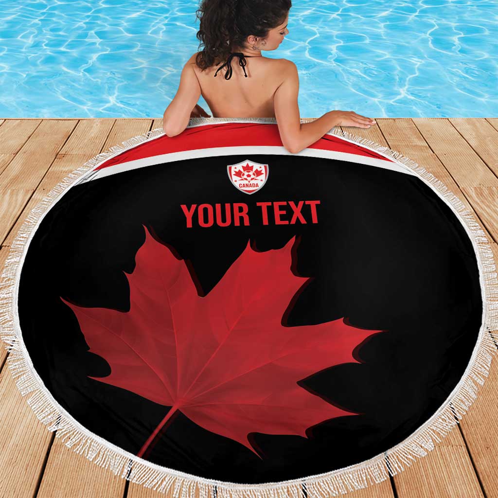 Personalized Canada Soccer Beach Blanket Maple Leaf and Map Style - Wonder Print Shop
