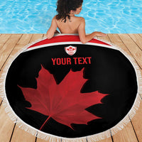 Personalized Canada Soccer Beach Blanket Maple Leaf and Map Style - Wonder Print Shop