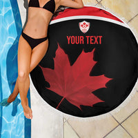 Personalized Canada Soccer Beach Blanket Maple Leaf and Map Style - Wonder Print Shop