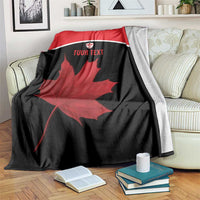 Personalized Canada Soccer Blanket Maple Leaf and Map Style - Wonder Print Shop