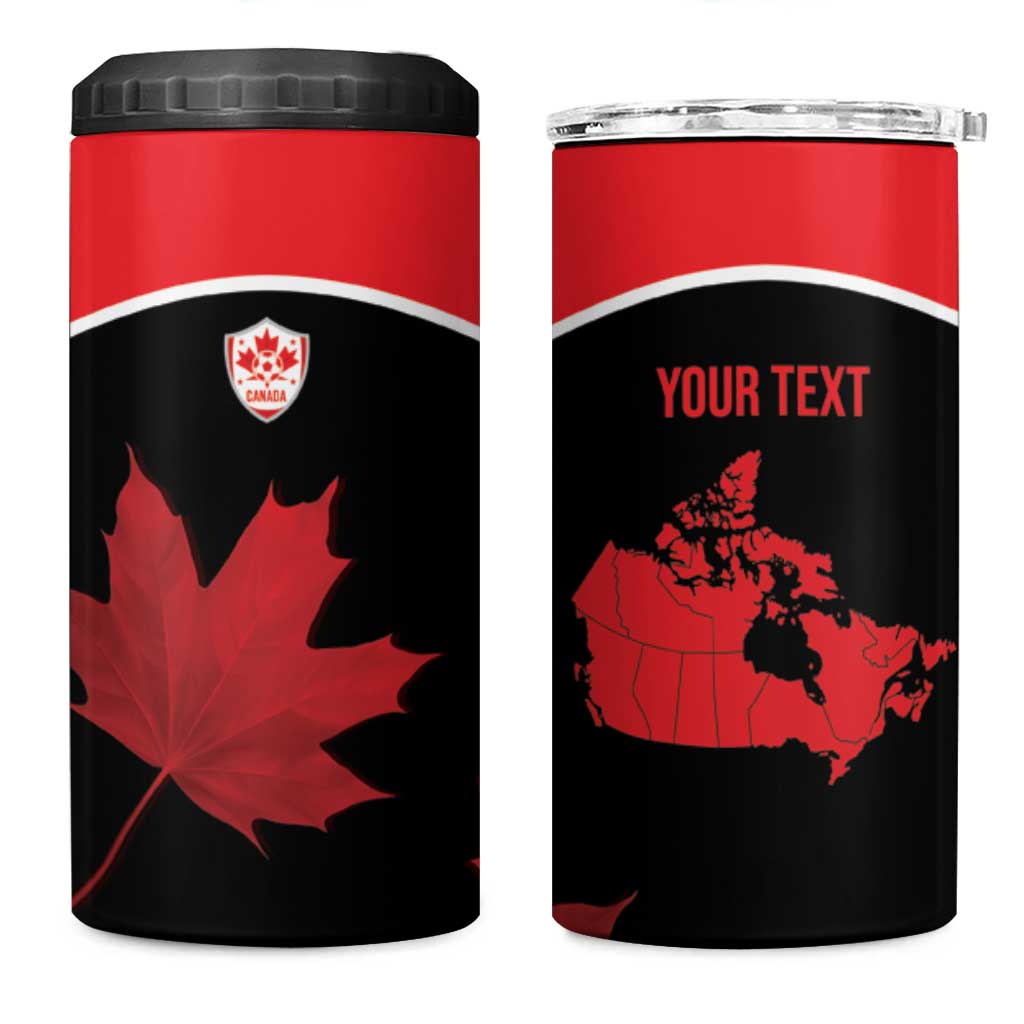 Personalized Canada Soccer 4 in 1 Can Cooler Tumbler Maple Leaf and Map Style - Wonder Print Shop