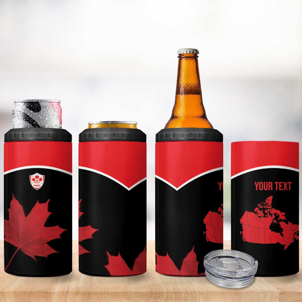 Personalized Canada Soccer 4 in 1 Can Cooler Tumbler Maple Leaf and Map Style - Wonder Print Shop