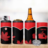 Personalized Canada Soccer 4 in 1 Can Cooler Tumbler Maple Leaf and Map Style - Wonder Print Shop