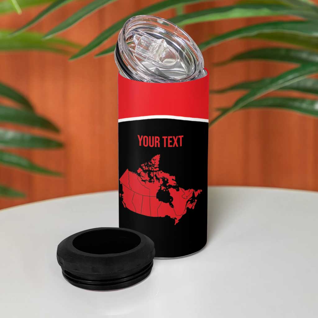 Personalized Canada Soccer 4 in 1 Can Cooler Tumbler Maple Leaf and Map Style - Wonder Print Shop