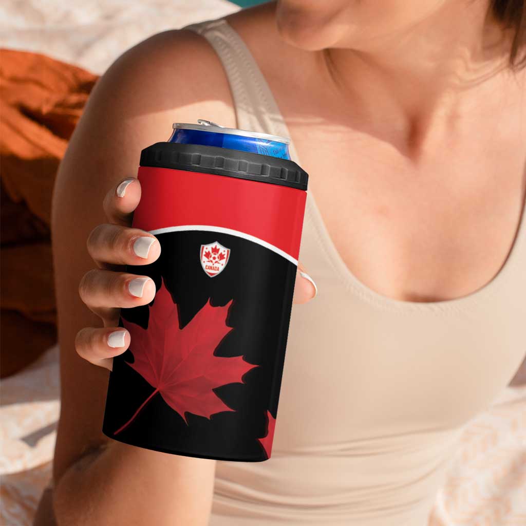 Personalized Canada Soccer 4 in 1 Can Cooler Tumbler Maple Leaf and Map Style - Wonder Print Shop