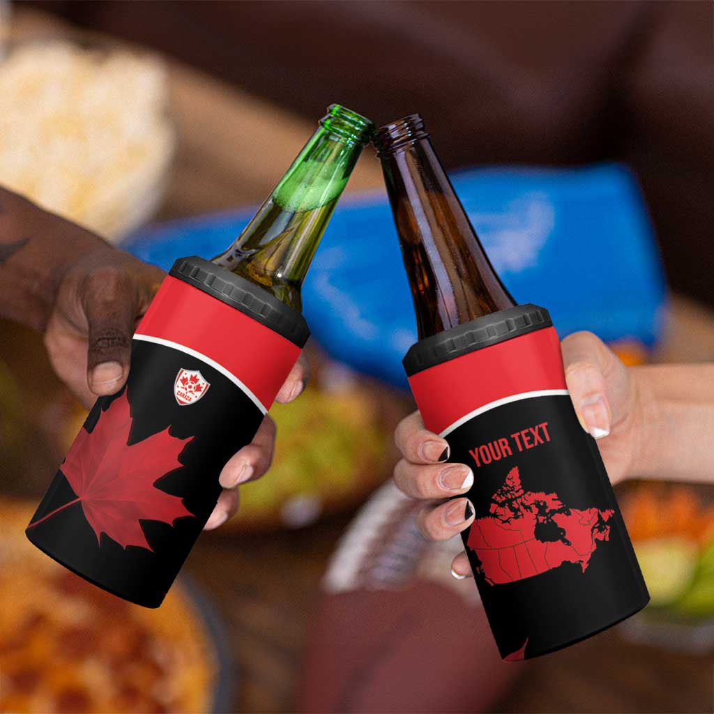 Personalized Canada Soccer 4 in 1 Can Cooler Tumbler Maple Leaf and Map Style - Wonder Print Shop