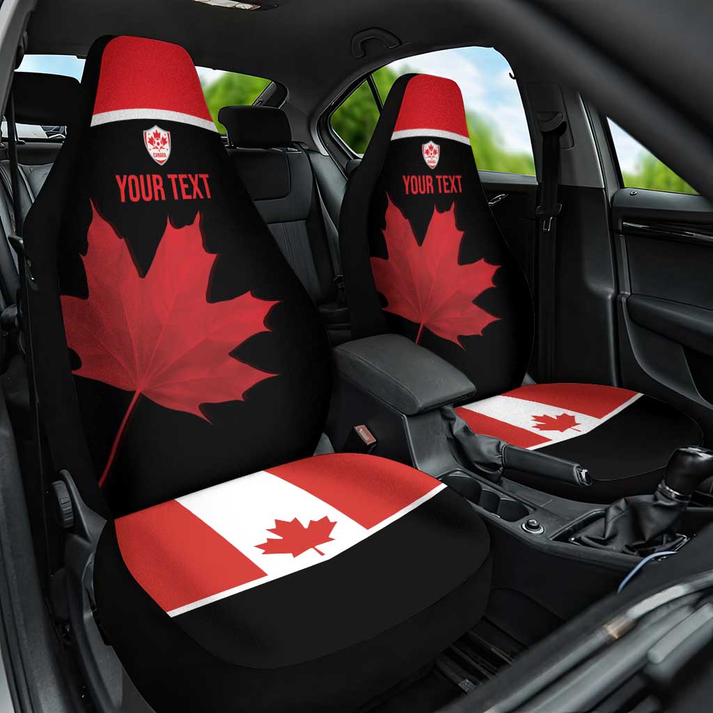 Personalized Canada Soccer Car Seat Cover Maple Leaf and Map Style - Wonder Print Shop