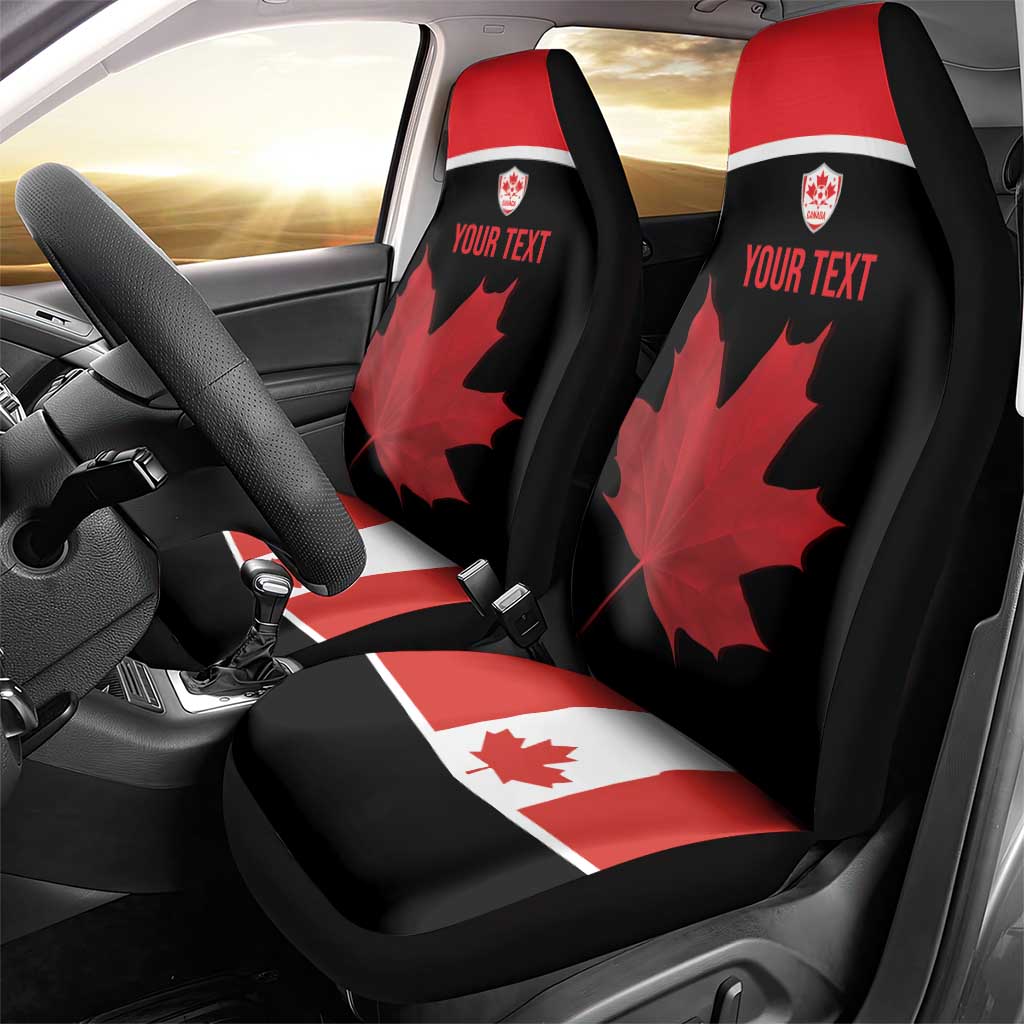 Personalized Canada Soccer Car Seat Cover Maple Leaf and Map Style - Wonder Print Shop